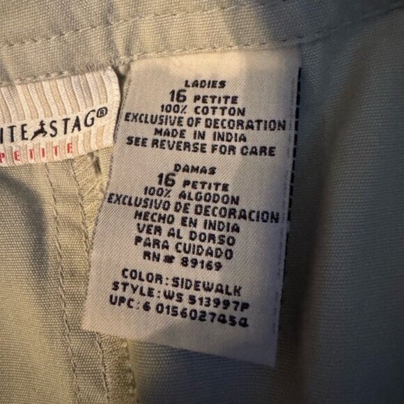 Vintage Button Up Midi Skirt Size 16P Academia Tan Belt Preppy Twee Classic - Picture 7 of 9